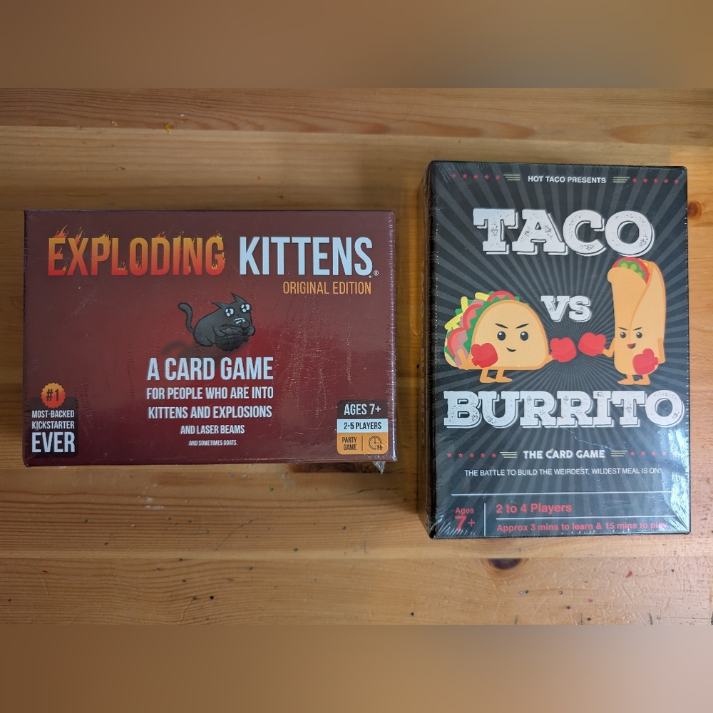 Exploding Kittens Original Edition Card Game & Taco vs Burrito Card Game